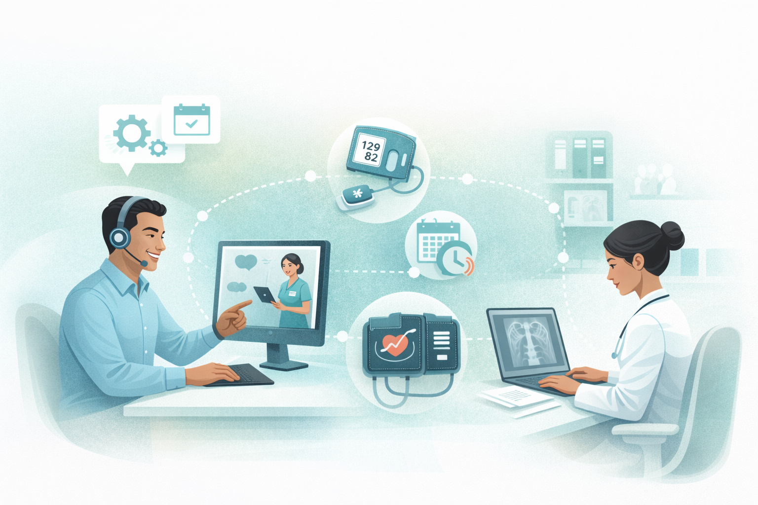 Abstract visualization representing reduced site burden and proactive participant support