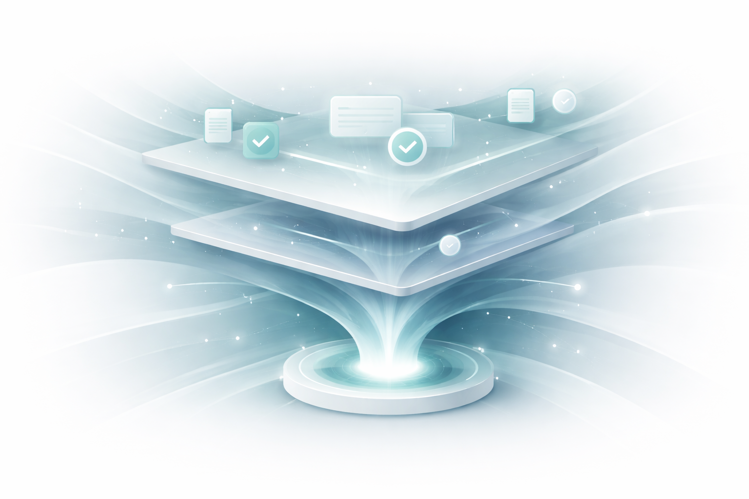 Abstract visualization representing reduced site burden and proactive support